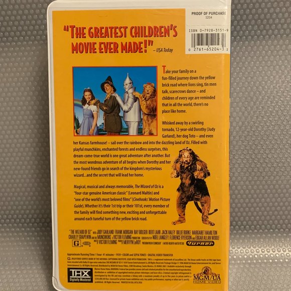The Wizard of Oz VHS (1996) MGM - Picture 2 of 6